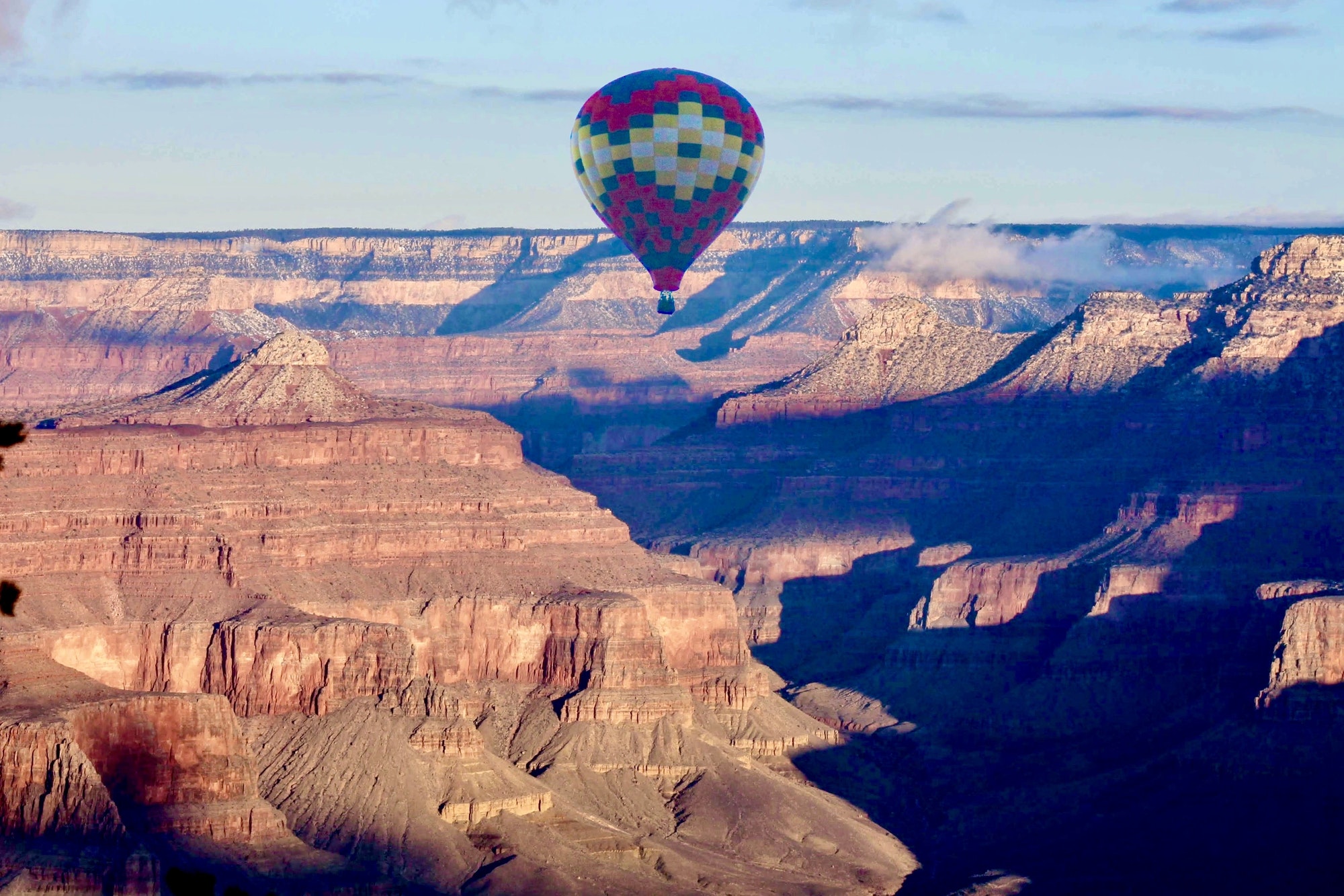 Hot air ballon over Grand Canyon Orange rust mountains of Arizona bucket list sport